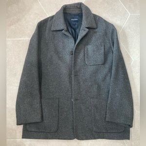 Men’s, Brooks Brother’s, wool coat, size L, charcoal gray